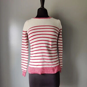 Gap Red and Cream Striped Sweater